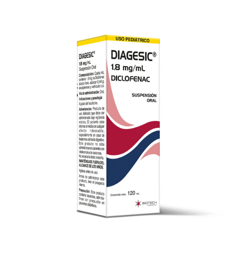 Diclofenac potásico 1,8 mg/mL suspensión 120 mL (Diagesic)