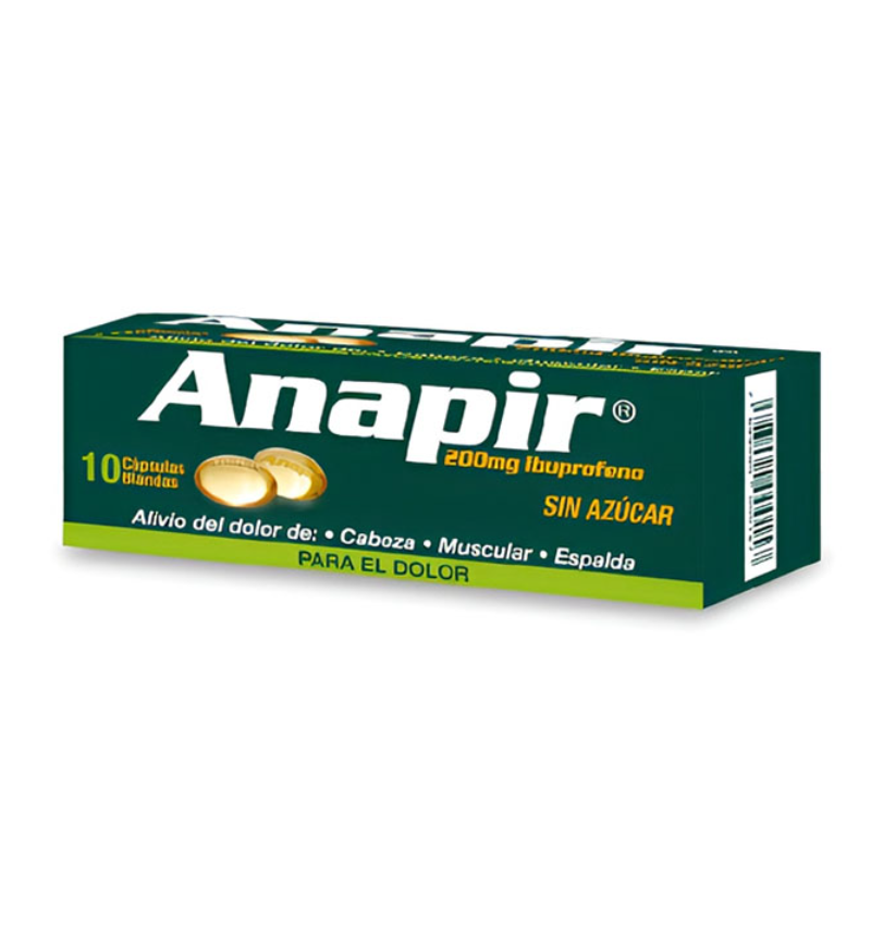 Ibuprofeno 200 mg x 10 cápsulas blandas (Anapir)
