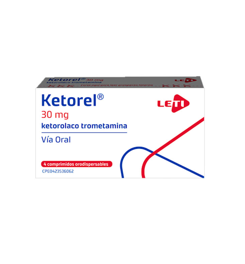 Ketorolaco 30 mg 4 Comprimidos ORODISP (Ketorel)